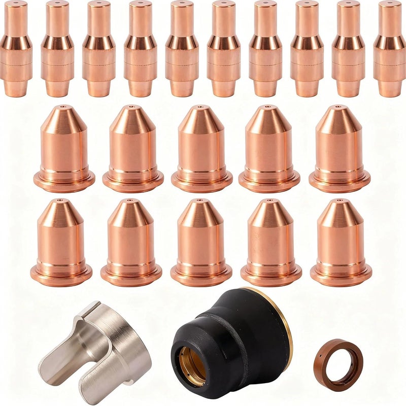 Hasweld Plasma Torch Electrode 56576 Nozzle 56811 56255 45A fits Harbor Freight Titanium Plasma45 TI-PC45 iPT-45 58895 Plasma Torch consumables,23pk - Image 1